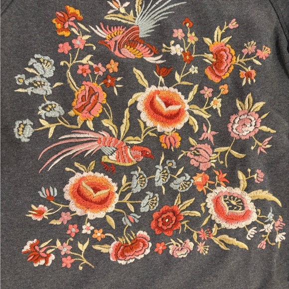 Johnny Was Brielle Pullover | Floral Embroidered Sweatshirt | 100% Cotton - Picture 3 of 10